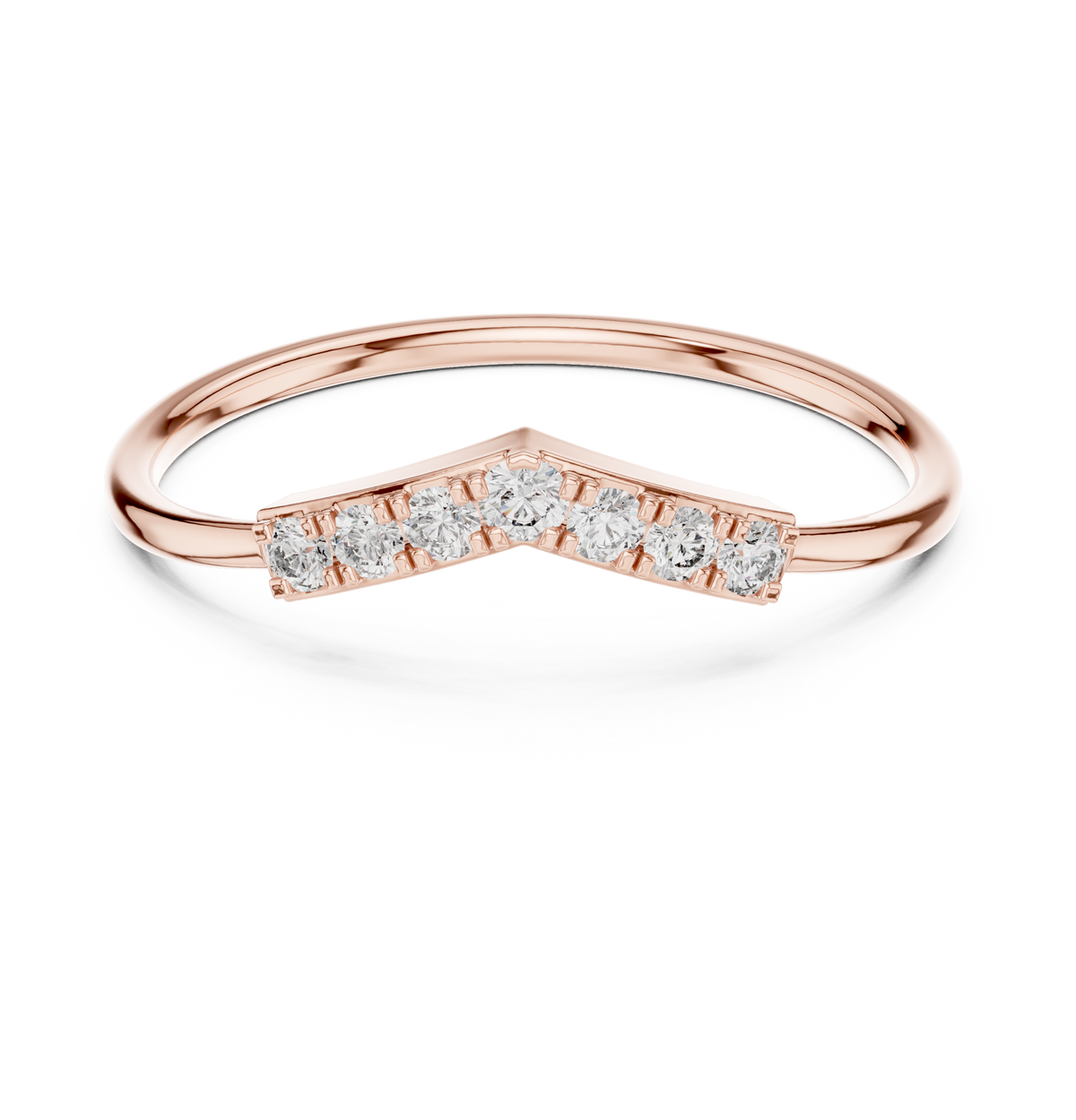 Gold Pointed Pave Accent Setting Round Lab Grown Diamond Orelia Ring