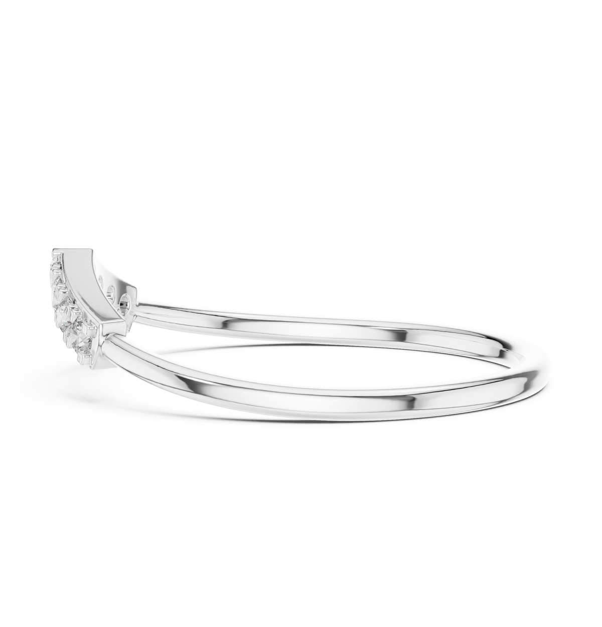 Gold Pointed Pave Accent Setting Round Lab Grown Diamond Orelia Ring