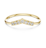 Gold Pointed Pave Accent Setting Round Lab Grown Diamond Orelia Ring
