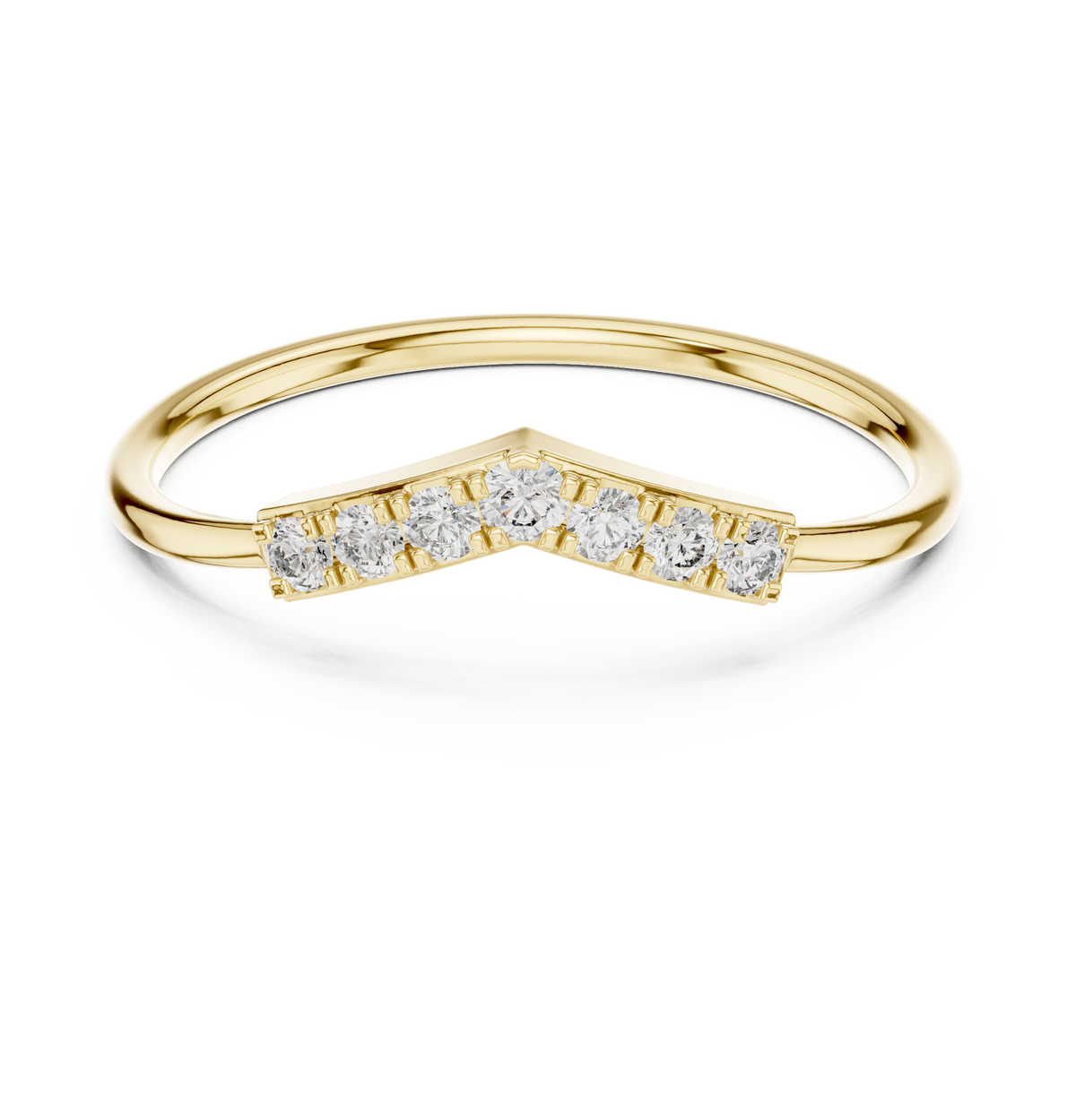 Gold Pointed Pave Accent Setting Round Lab Grown Diamond Orelia Ring