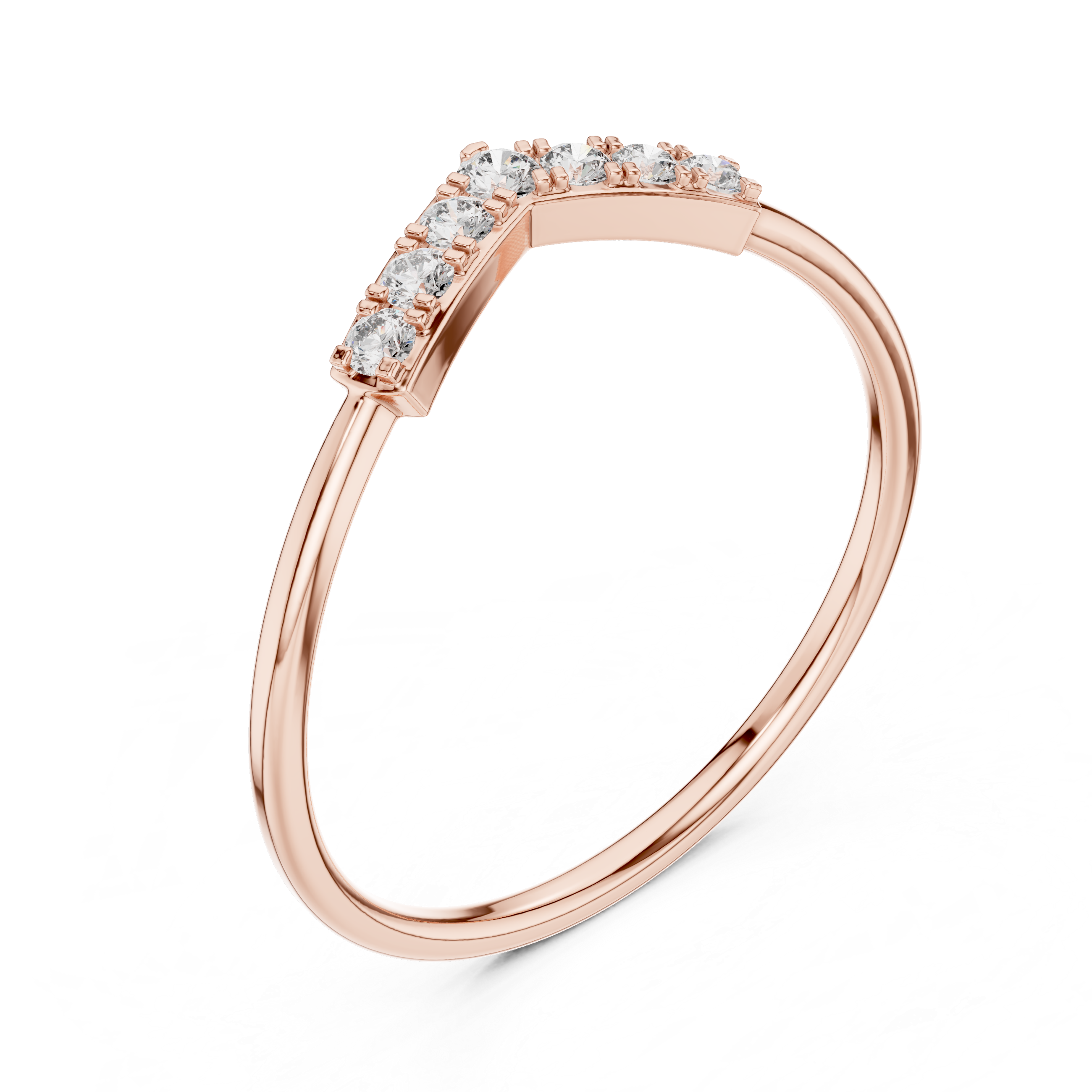 Gold Pointed Pave Accent Setting Round Lab Grown Diamond Orelia Ring
