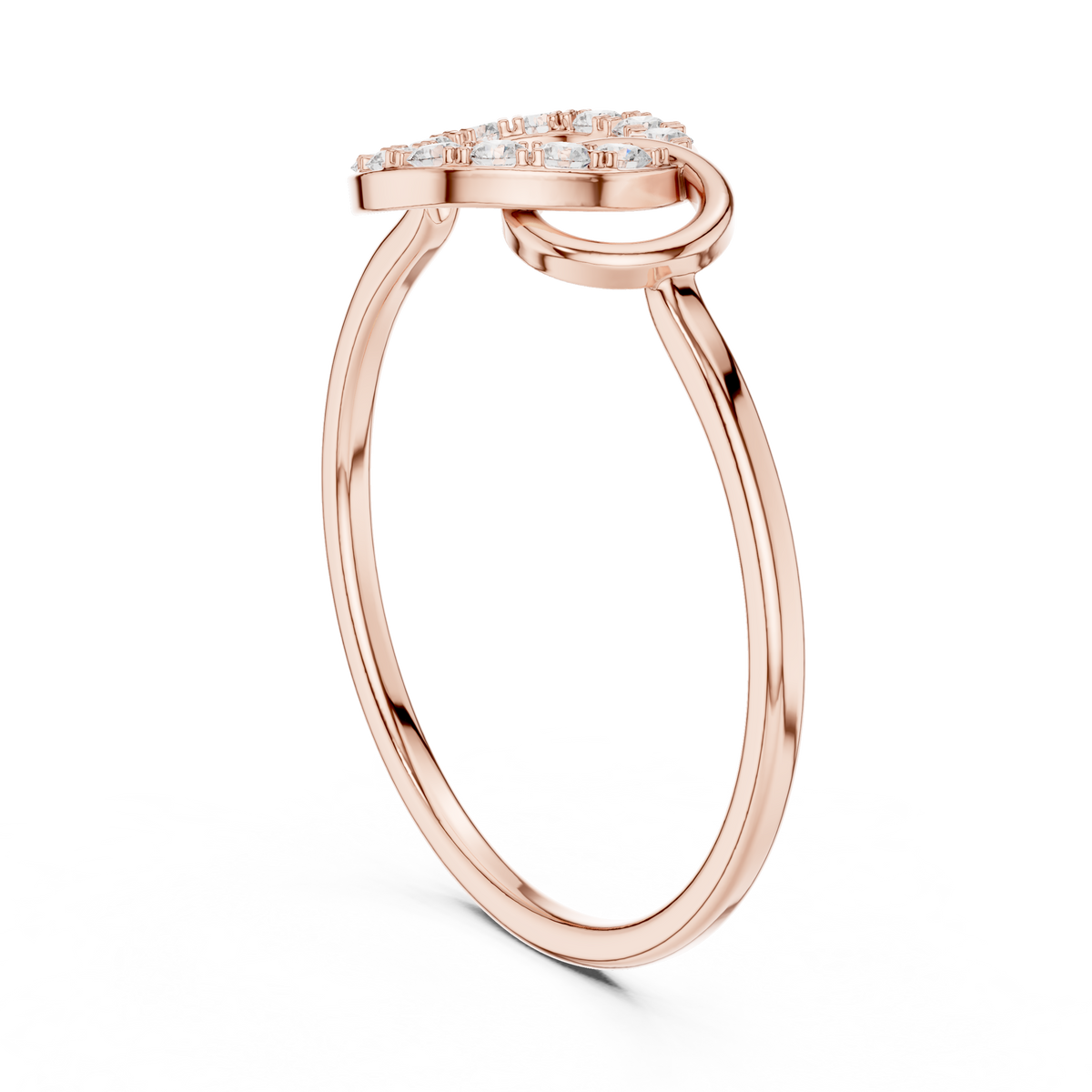 Gold Loop Ring Round Lab Grown Diamond Kalyx Ring