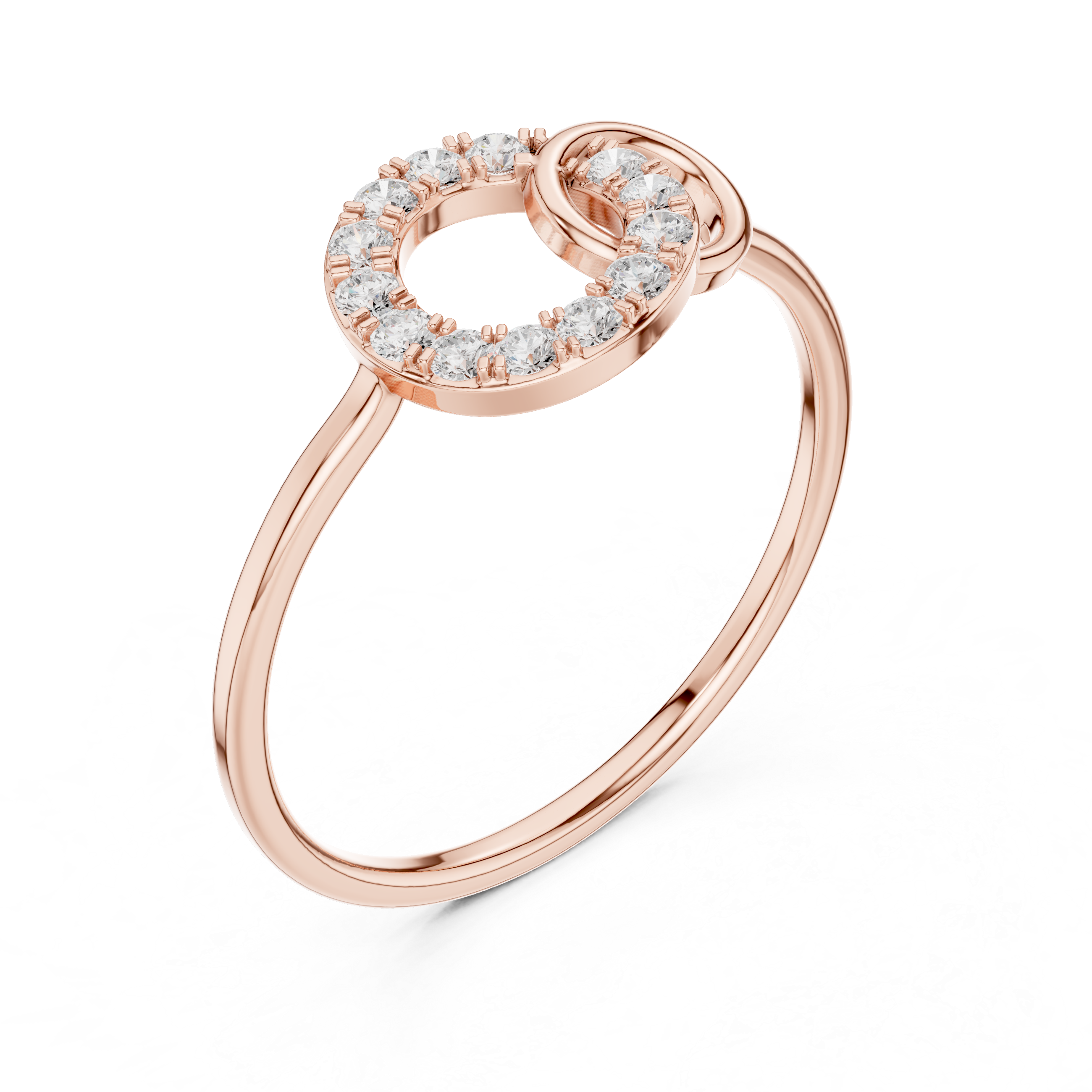 Gold Loop Ring Round Lab Grown Diamond Kalyx Ring