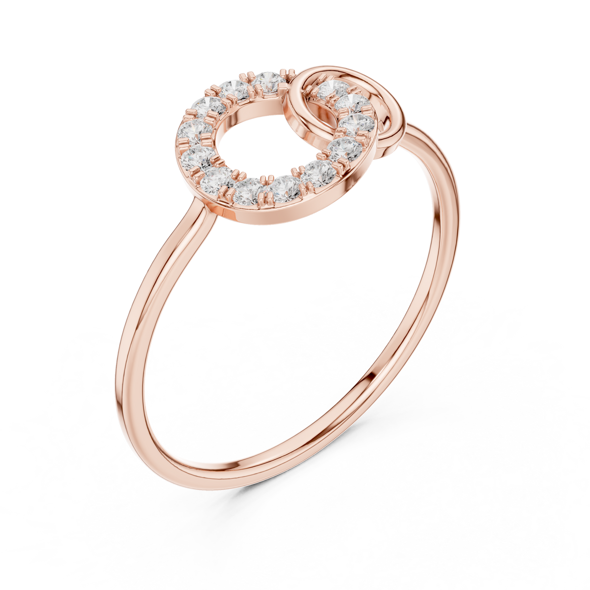 Gold Loop Ring Round Lab Grown Diamond Kalyx Ring