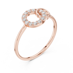 Gold Loop Ring Round Lab Grown Diamond Kalyx Ring