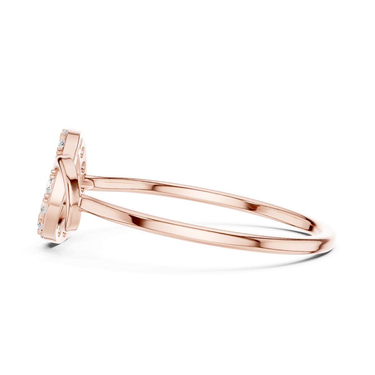 Gold Loop Ring Round Lab Grown Diamond Kalyx Ring