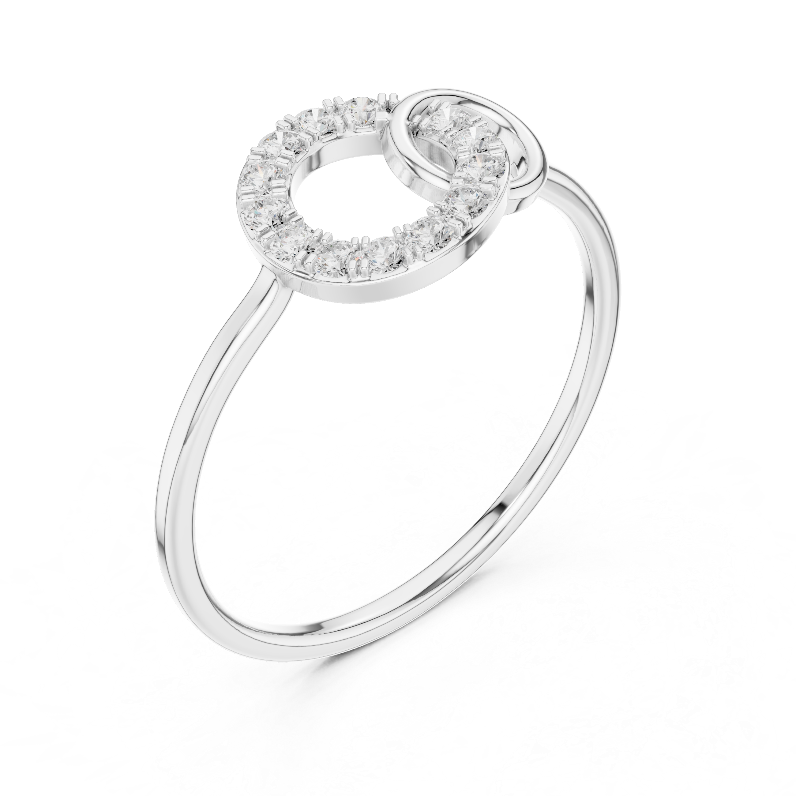 Gold Loop Ring Round Lab Grown Diamond Kalyx Ring