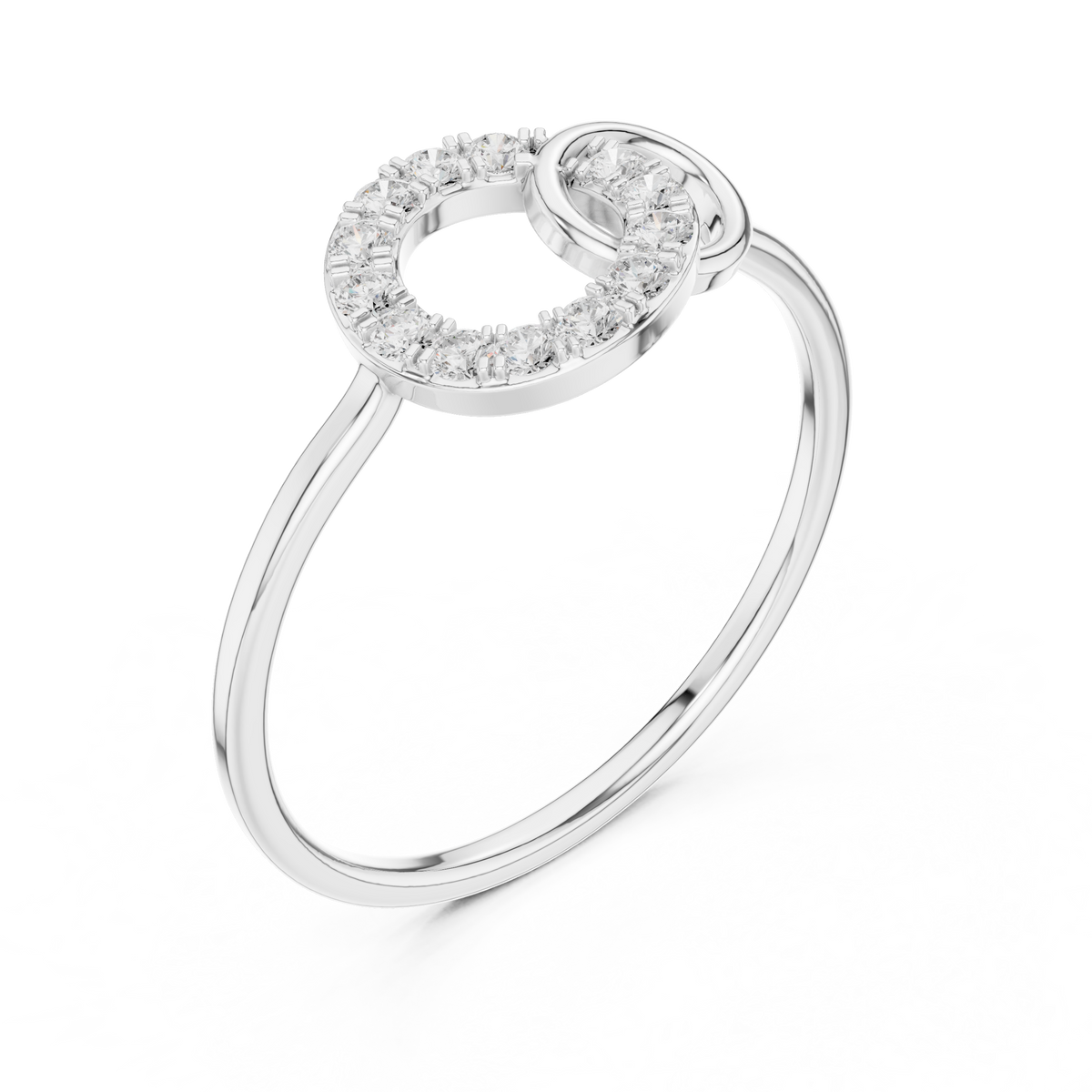 Gold Loop Ring Round Lab Grown Diamond Kalyx Ring