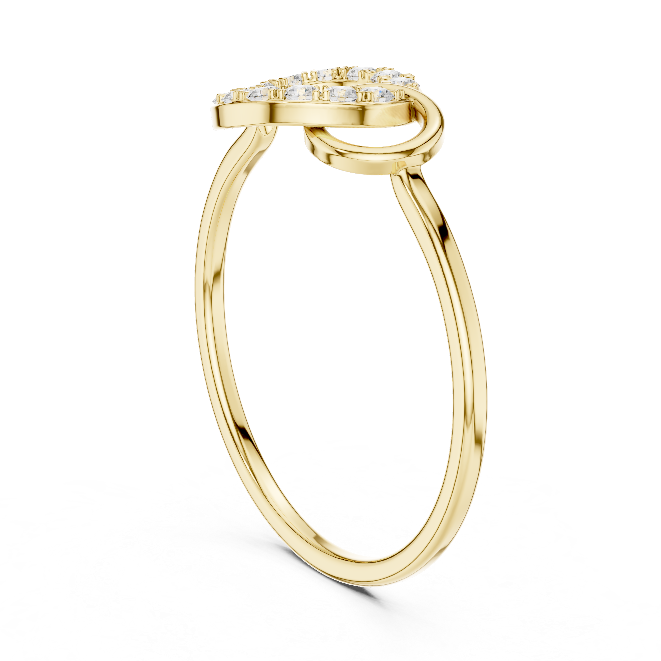 Gold Loop Ring Round Lab Grown Diamond Kalyx Ring