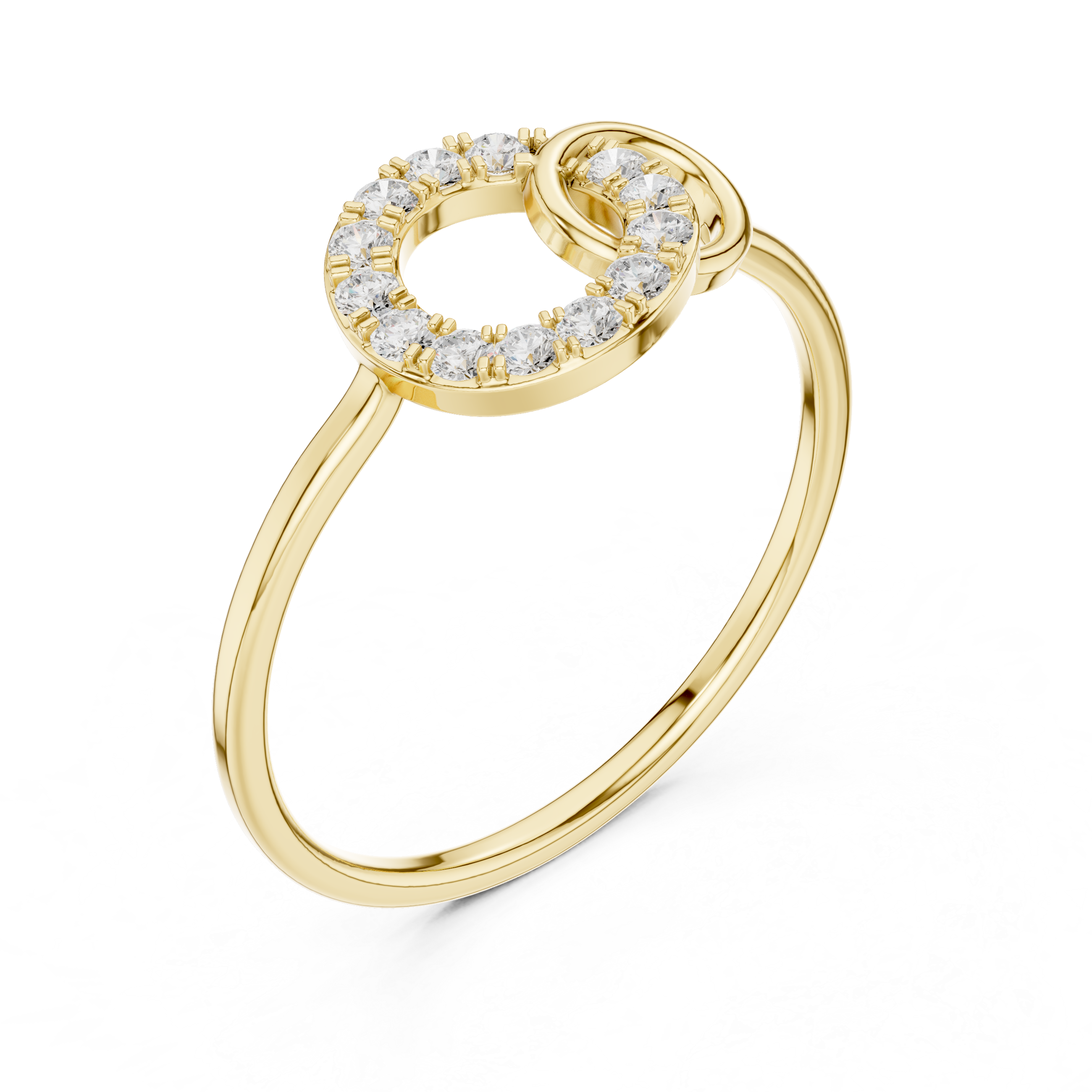 Gold Loop Ring Round Lab Grown Diamond Kalyx Ring
