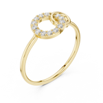 Gold Loop Ring Round Lab Grown Diamond Kalyx Ring