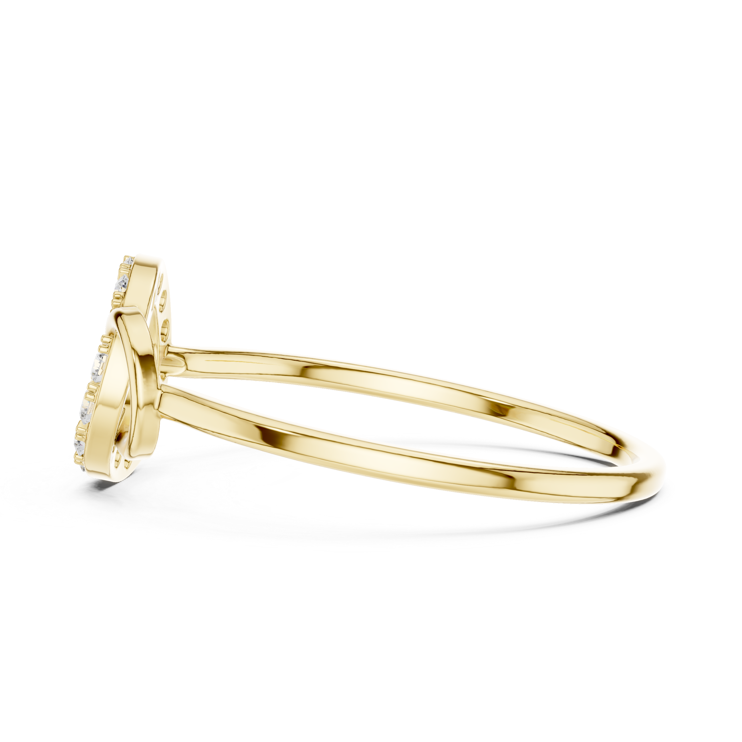 Gold Loop Ring Round Lab Grown Diamond Kalyx Ring
