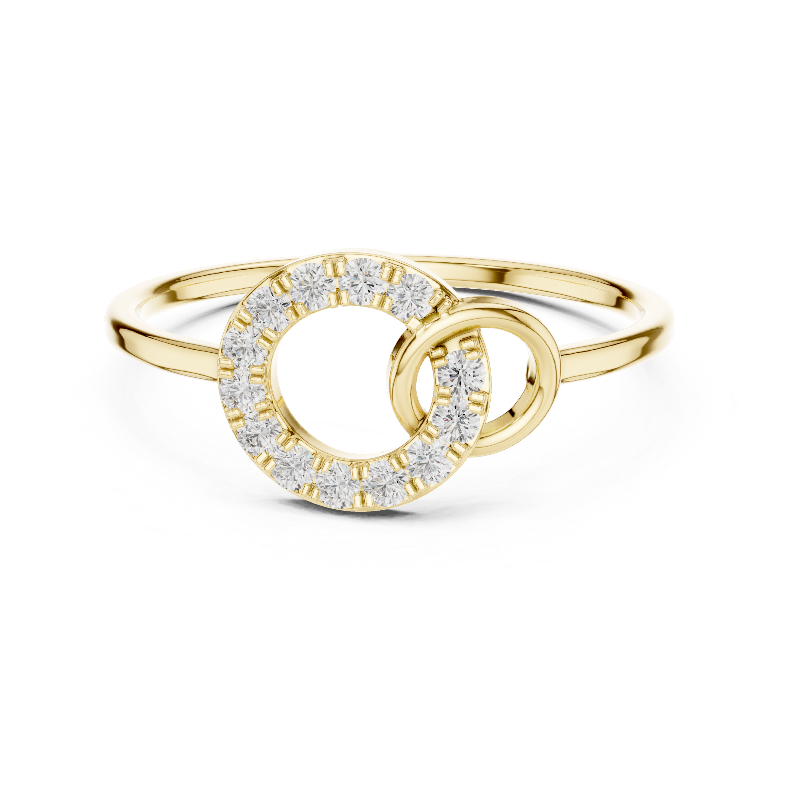 Gold Loop Ring Round Lab Grown Diamond Kalyx Ring