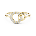 Gold Loop Ring Round Lab Grown Diamond Kalyx Ring