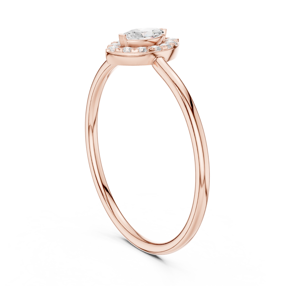 Gold Halo Setting Marquise Lab Grown Diamond Elvra Ring