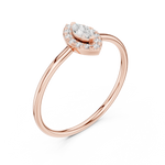 Gold Halo Setting Marquise Lab Grown Diamond Elvra Ring