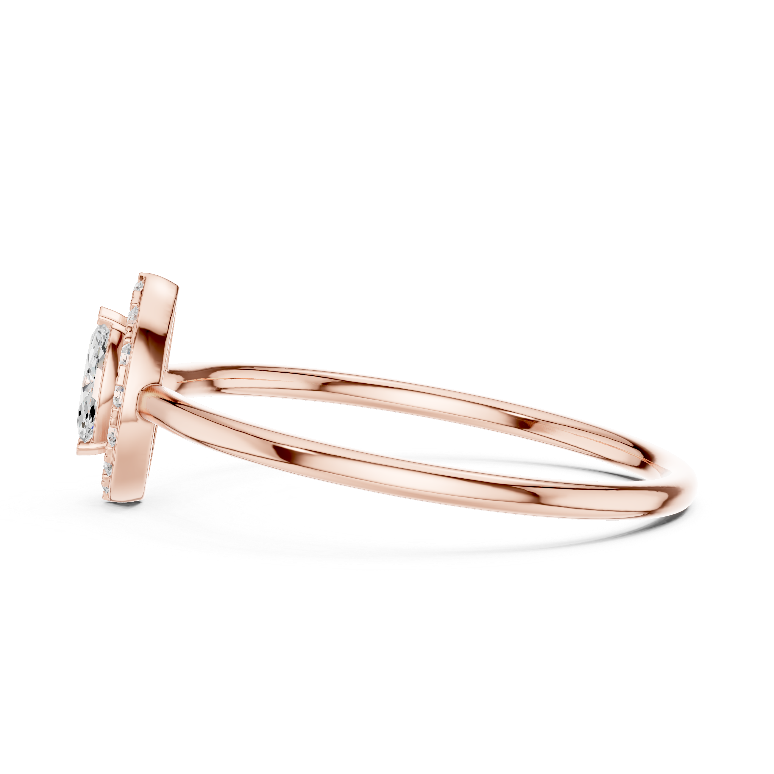Gold Halo Setting Marquise Lab Grown Diamond Elvra Ring