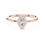 Gold Halo Setting Marquise Lab Grown Diamond Elvra Ring
