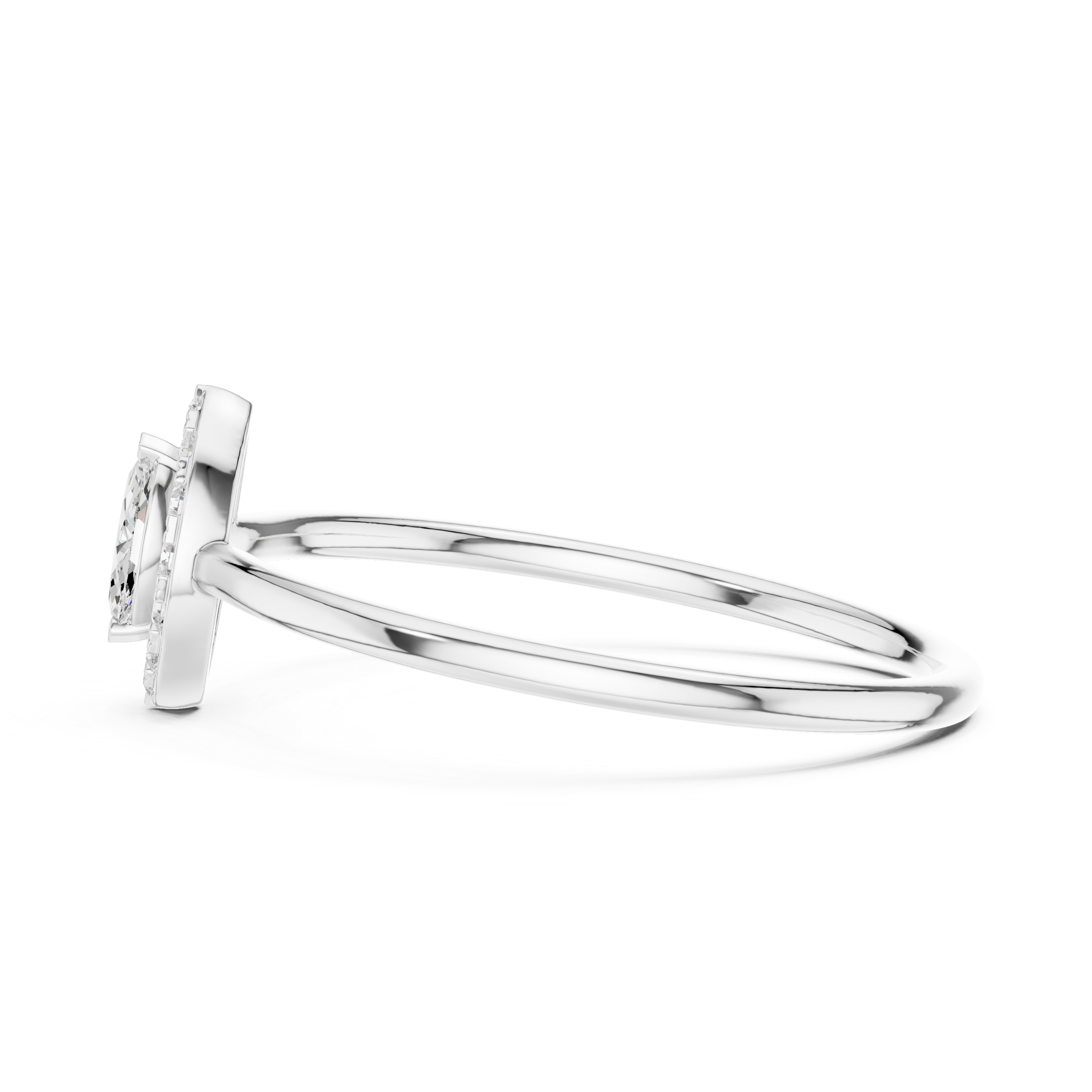 Gold Halo Setting Marquise Lab Grown Diamond Elvra Ring