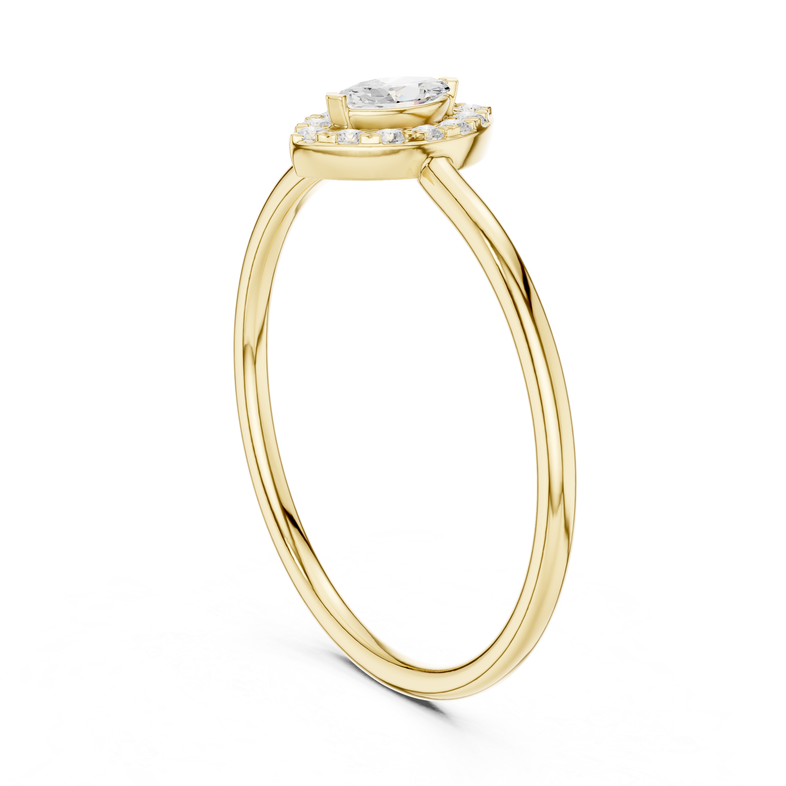 Gold Halo Setting Marquise Lab Grown Diamond Elvra Ring