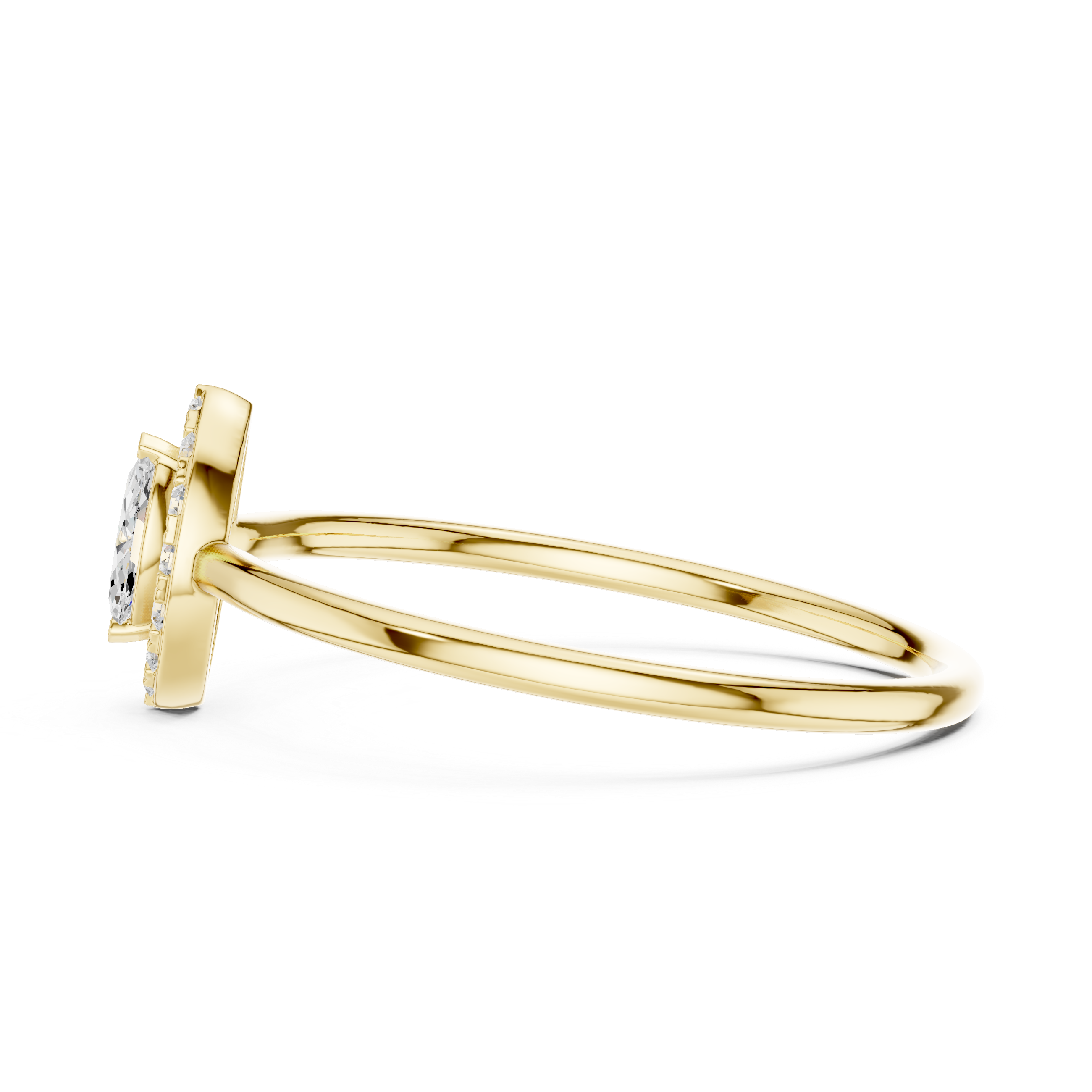 Gold Halo Setting Marquise Lab Grown Diamond Elvra Ring