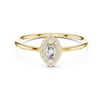Gold Halo Setting Marquise Lab Grown Diamond Elvra Ring