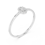 Gold Halo Settimg Oval Lab Grown Diamond Alyne Ring