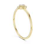 Gold Halo Settimg Oval Lab Grown Diamond Alyne Ring