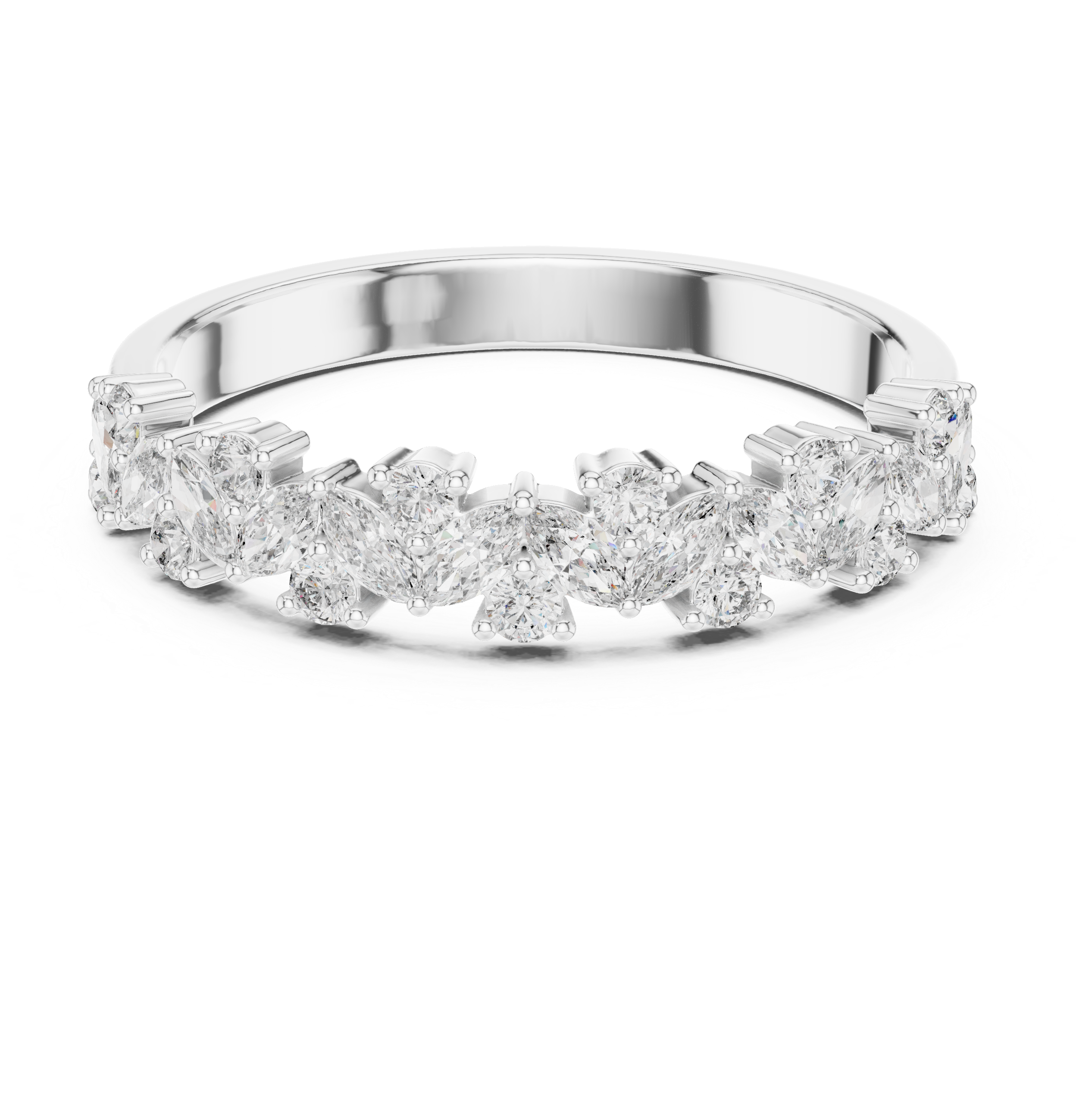 Gold Marquise Channel Half Band Lab Grown Diamond Zalyn Ring
