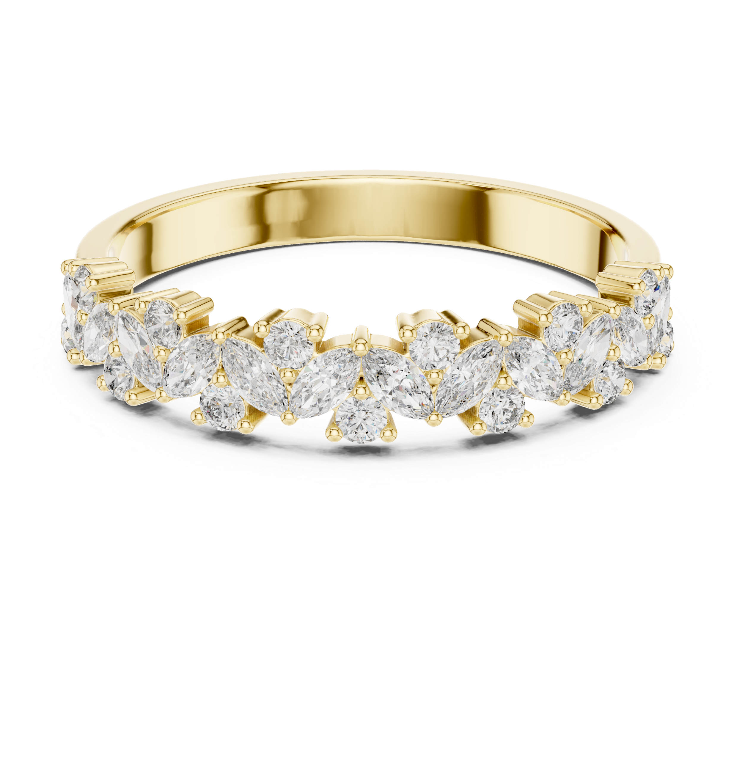 Gold Marquise Channel Half Band Lab Grown Diamond Zalyn Ring