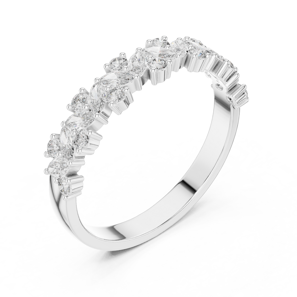 Gold Marquise Channel Half Band Lab Grown Diamond Zalyn Ring