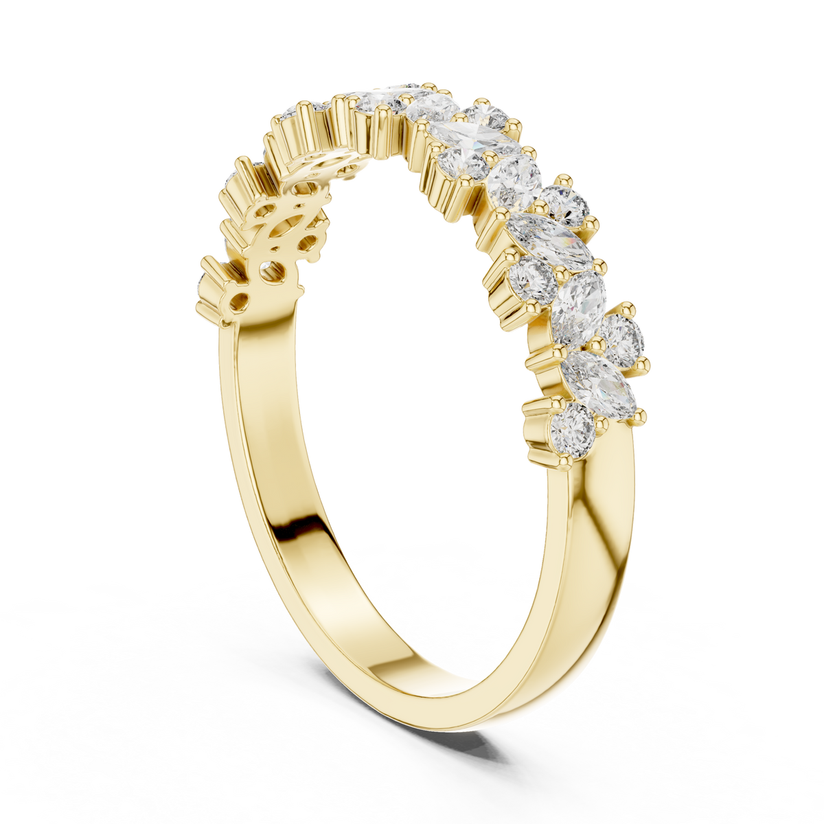 Gold Marquise Channel Half Band Lab Grown Diamond Zalyn Ring