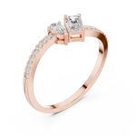 Gold Toi Et Moi Setting Pear Emerald Lab Grown Diamond Coris Ring