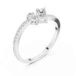 Gold Toi Et Moi Setting Pear Emerald Lab Grown Diamond Coris Ring
