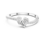 Gold Toi Et Moi Setting Pear Emerald Lab Grown Diamond Coris Ring