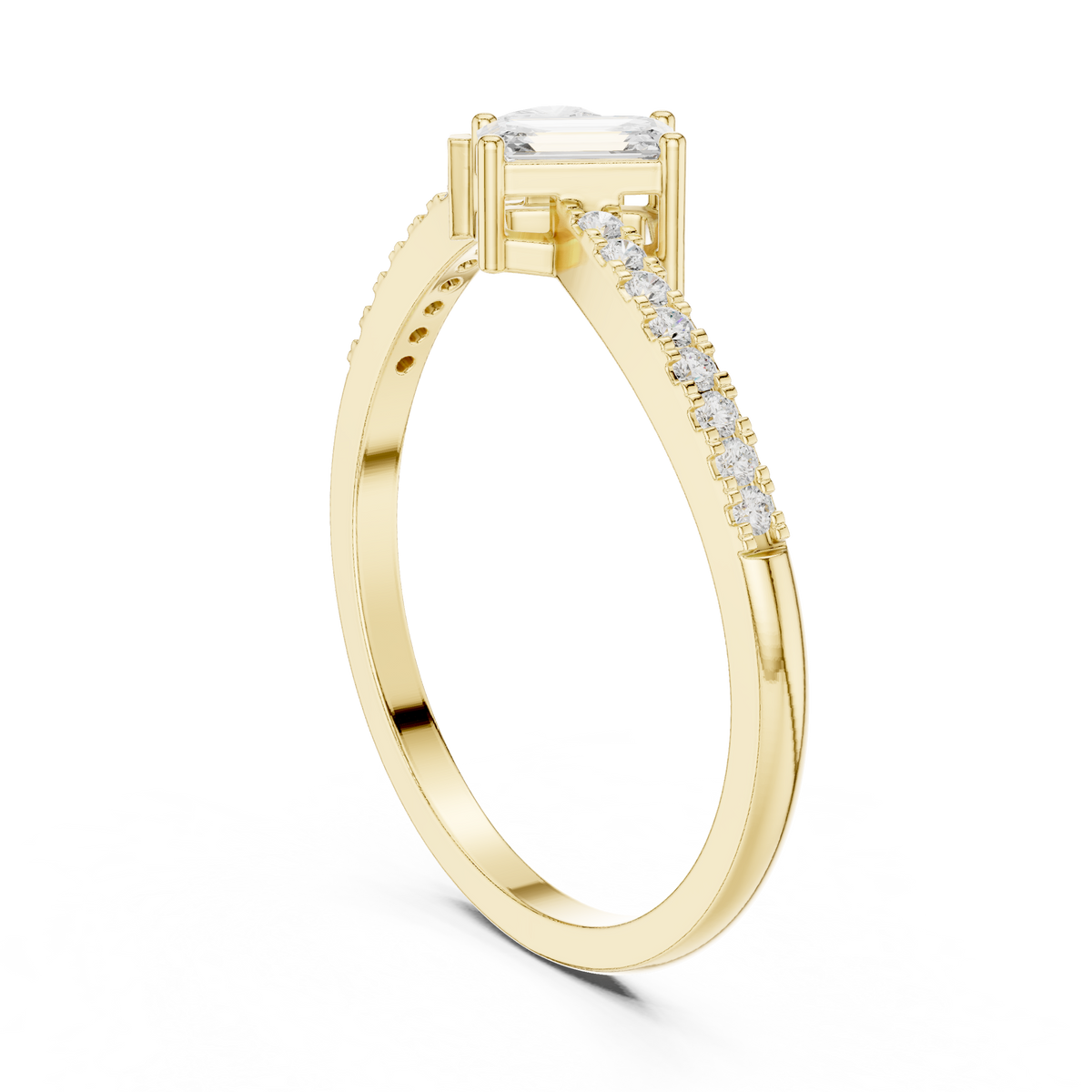Gold Toi Et Moi Setting Pear Emerald Lab Grown Diamond Coris Ring