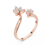 Gold Cluster Setting Round Lab Grown Diamond Virex Ring