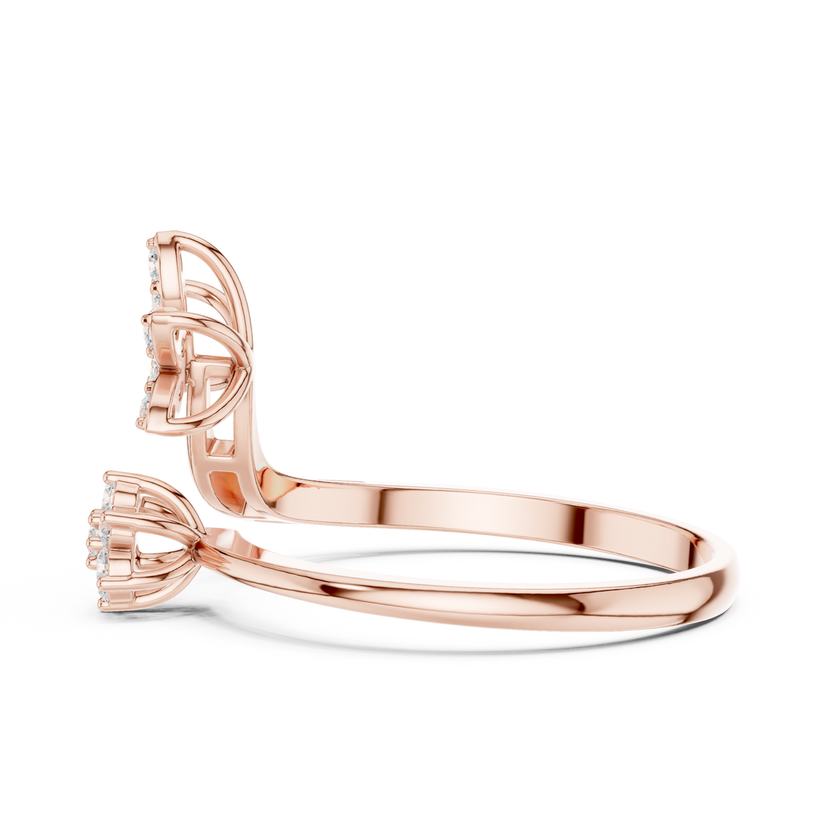Gold Cluster Setting Round Lab Grown Diamond Virex Ring