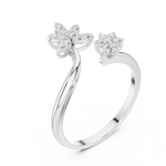 Gold Cluster Setting Round Lab Grown Diamond Virex Ring