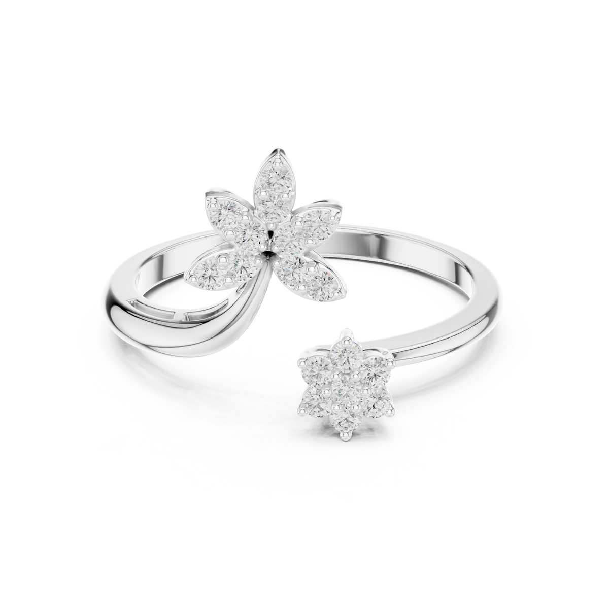 Gold Cluster Setting Round Lab Grown Diamond Virex Ring