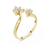 Gold Cluster Setting Round Lab Grown Diamond Virex Ring