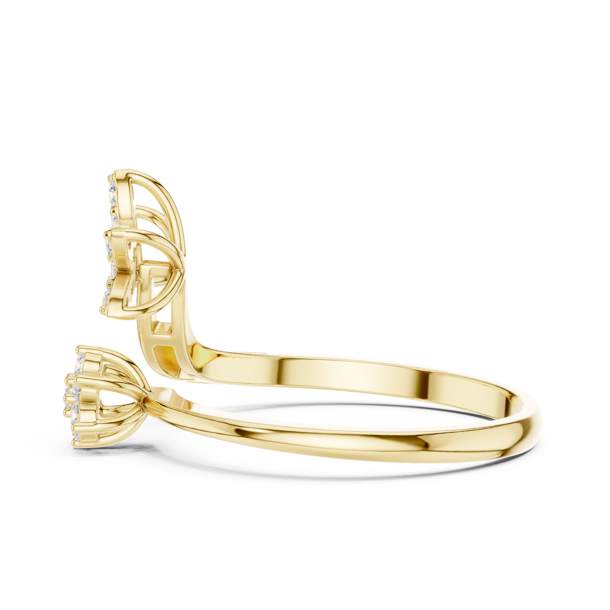 Gold Cluster Setting Round Lab Grown Diamond Virex Ring