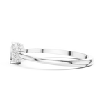 Gold Three Stone Emerald Lab Grown Diamond Quera Ring