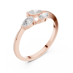 Gold Marquise Trio Setting Lab Grown Diamond Myven Ring