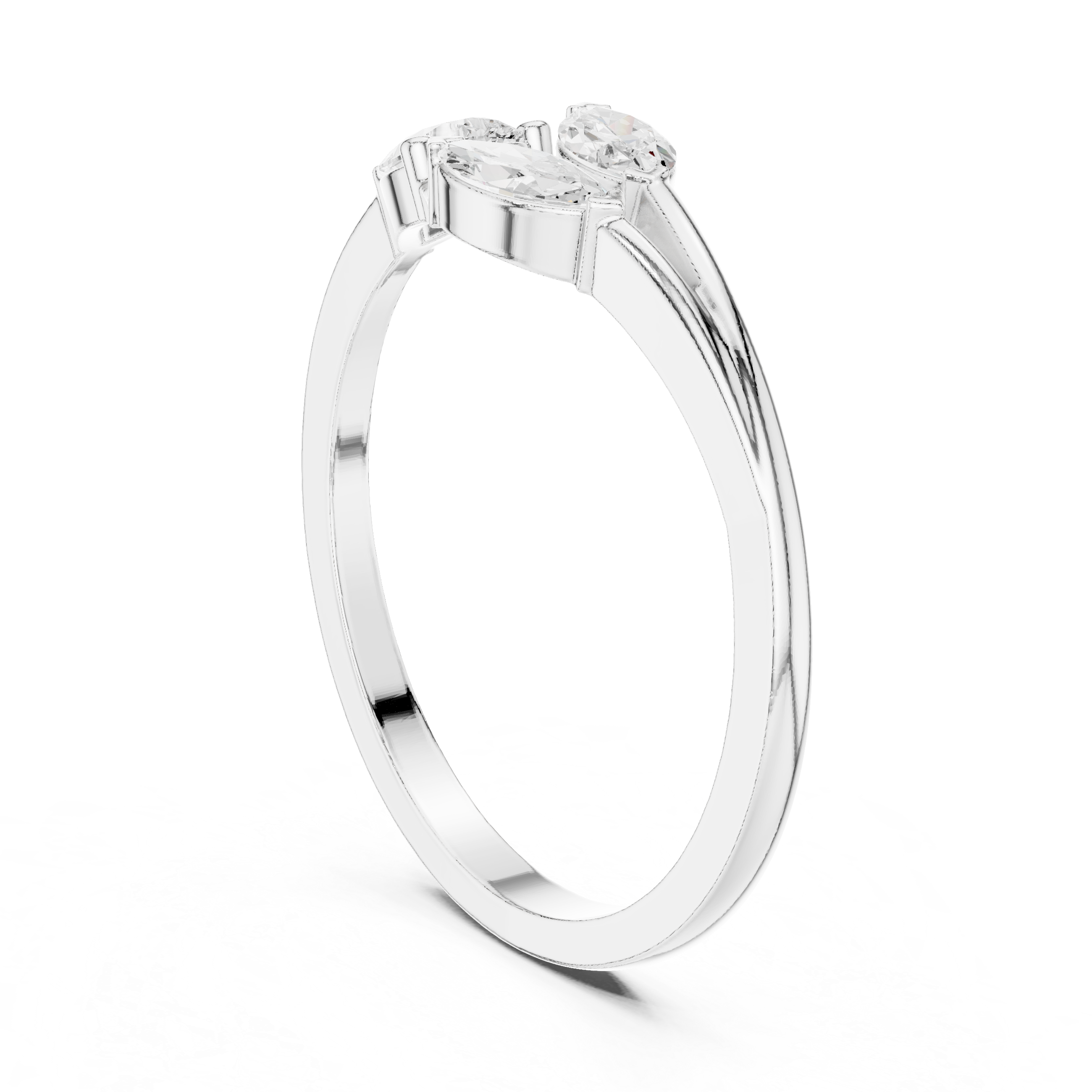 Gold Marquise Trio Setting Lab Grown Diamond Myven Ring