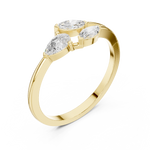 Gold Marquise Trio Setting Lab Grown Diamond Myven Ring
