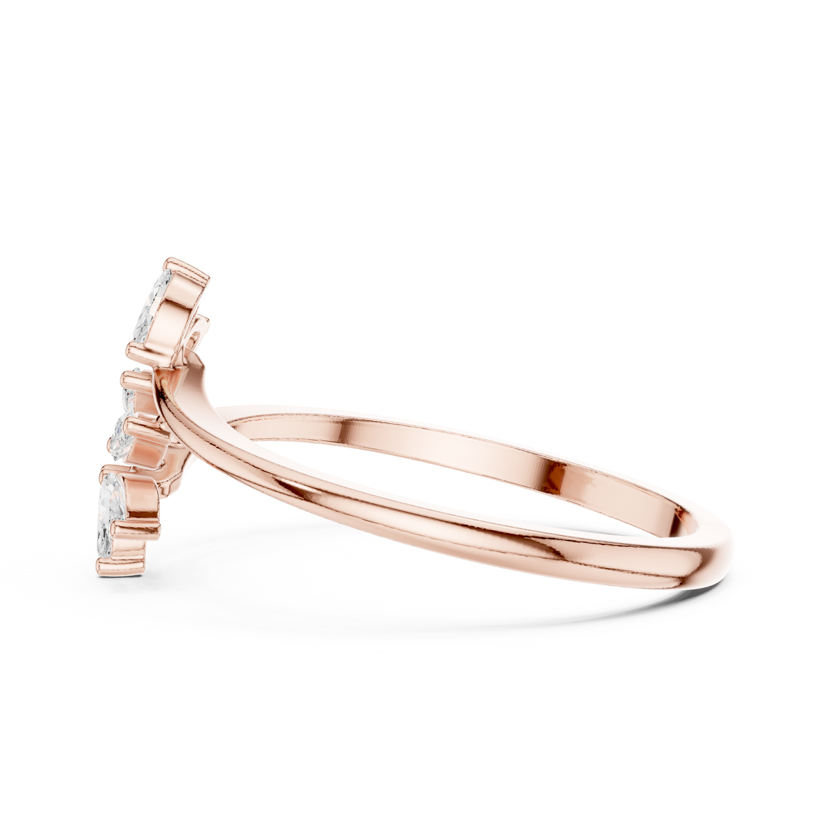 Gold Petal Setting Marquise Lab Grown Diamond Ozyra Ring