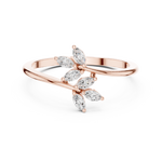Gold Petal Setting Marquise Lab Grown Diamond Ozyra Ring