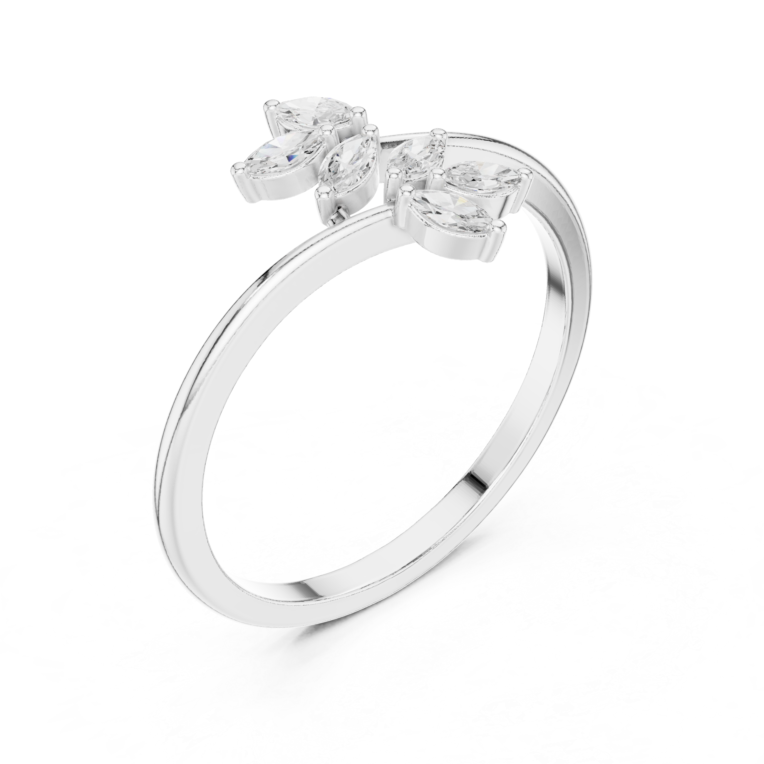 Gold Petal Setting Marquise Lab Grown Diamond Ozyra Ring