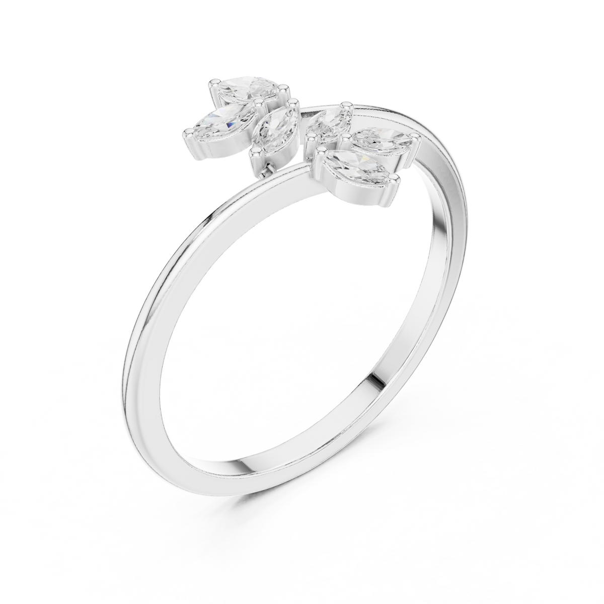 Gold Petal Setting Marquise Lab Grown Diamond Ozyra Ring